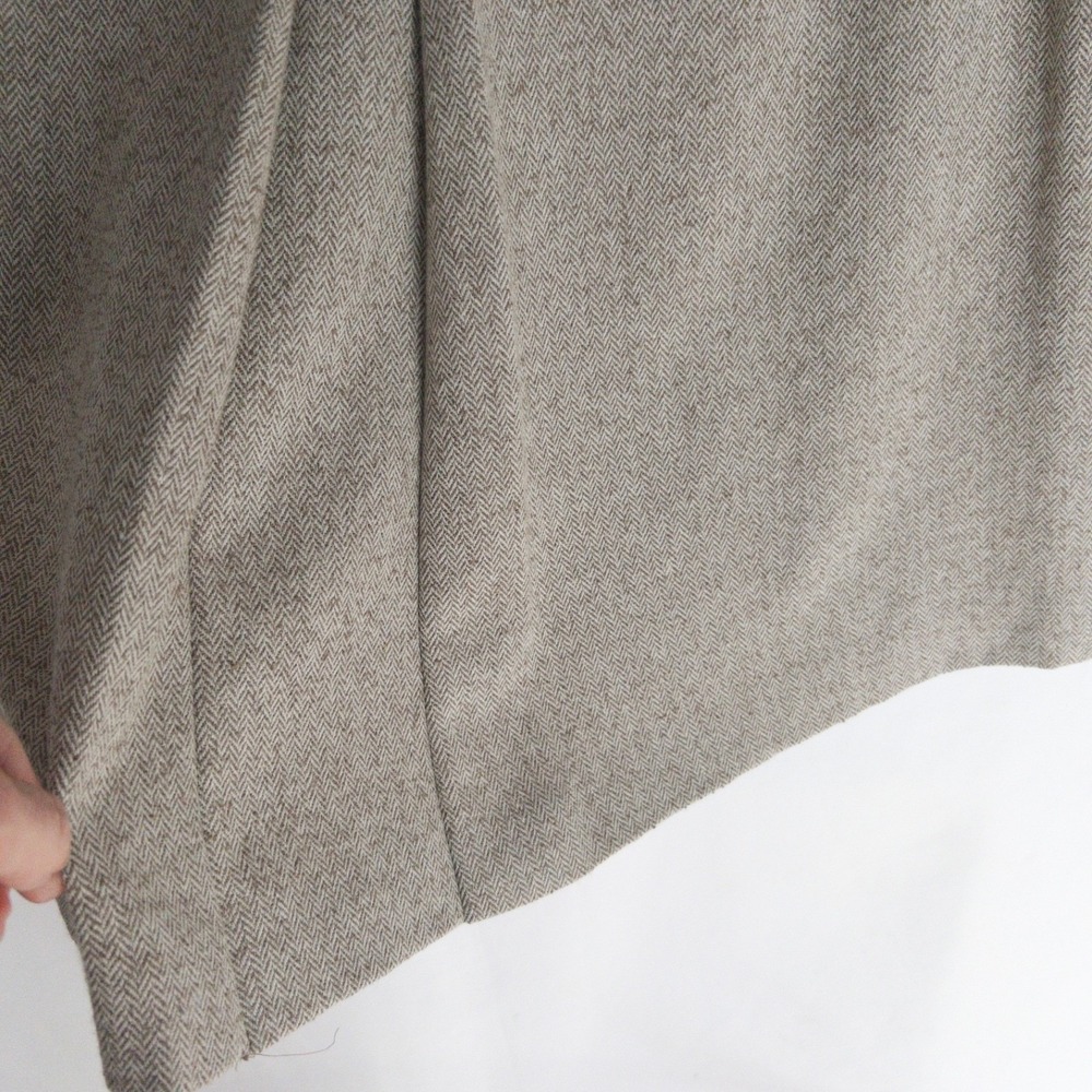 Vintage Marcona Wool Herringbone CBK Belted Pleated Euro Skirt Women 12 NWT $165 - Picture 3 of 16